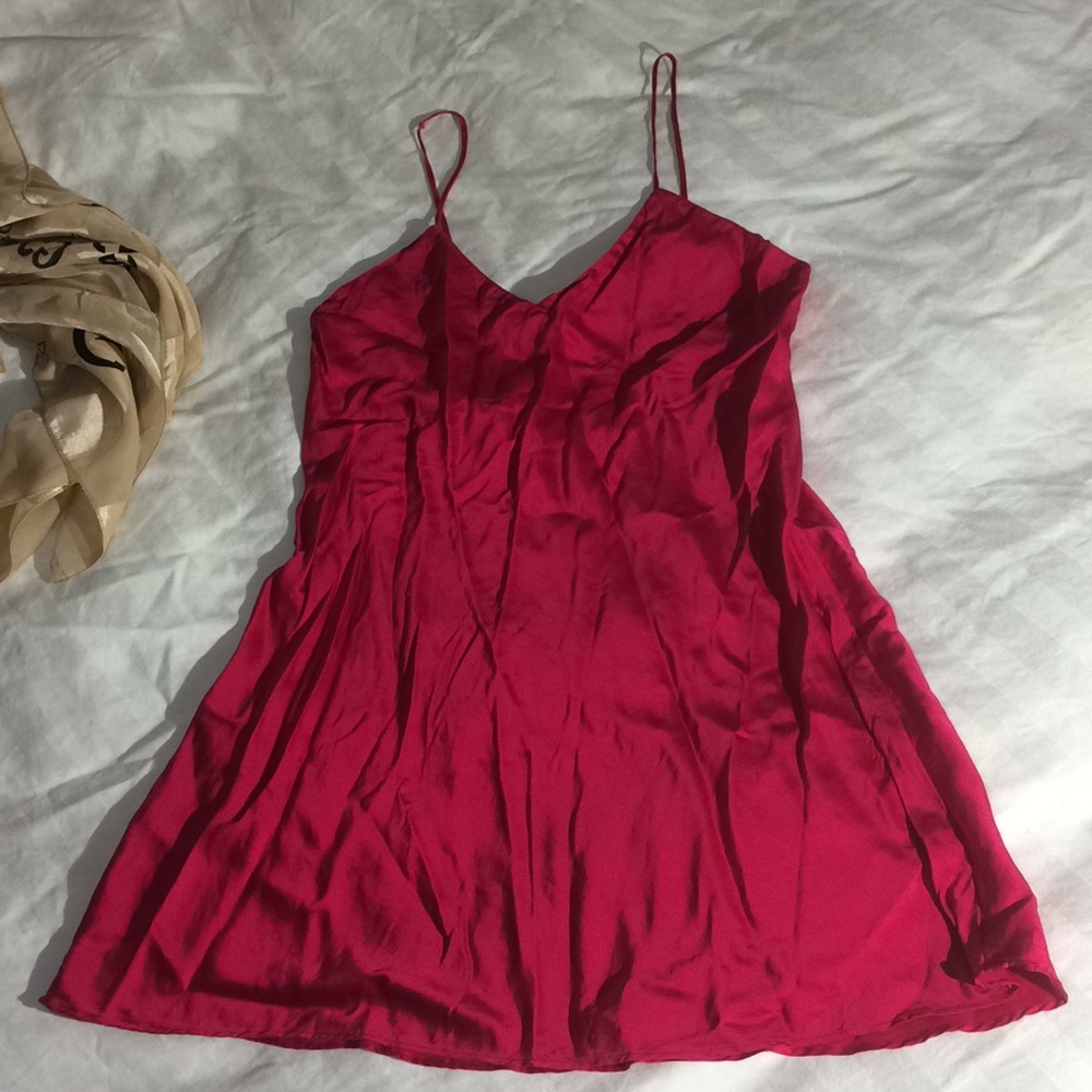 Silk Victoria Secret SMALL cami slip lingerie red